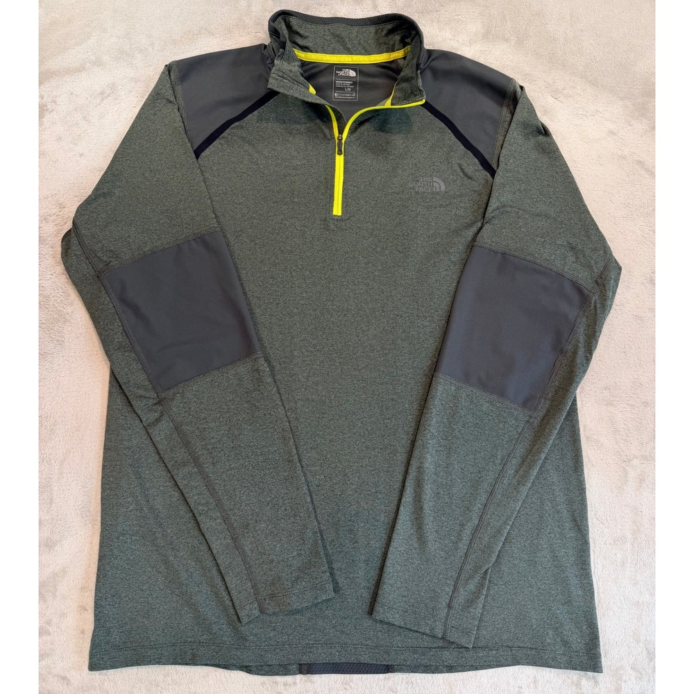 The North Face Mens 1/4 Zip Pullover FlashDry-XD Performance Top Green Large